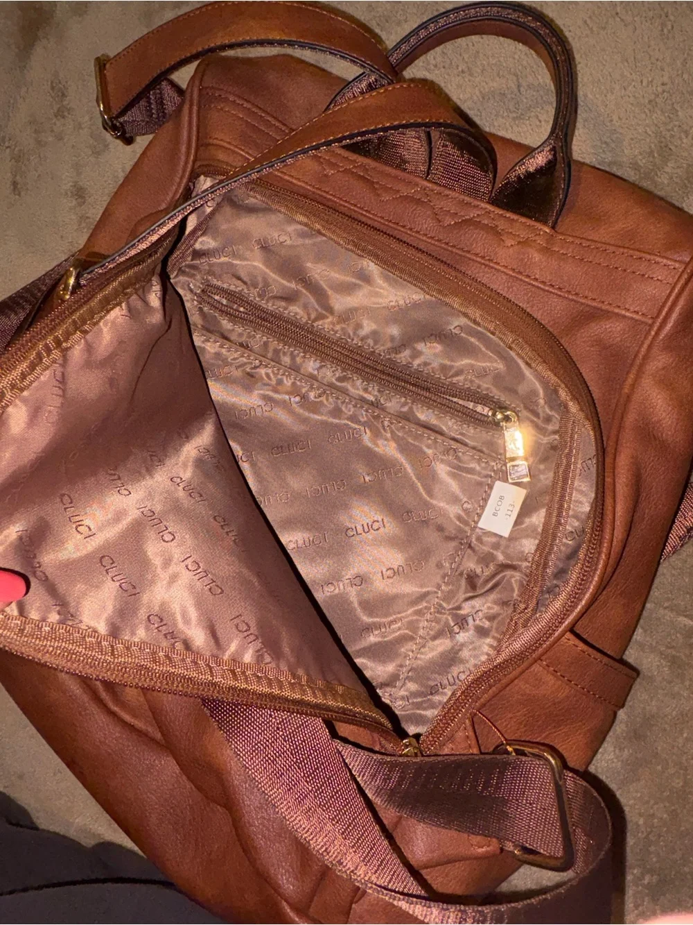 Leather-Style Brown Women’s Backpack Tote - Unbranded